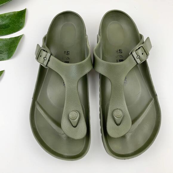 Birkenstock Essentials Gizeh Footbed Sandals Green EVA Women's 40 US 9 - Picture 1 of 9
